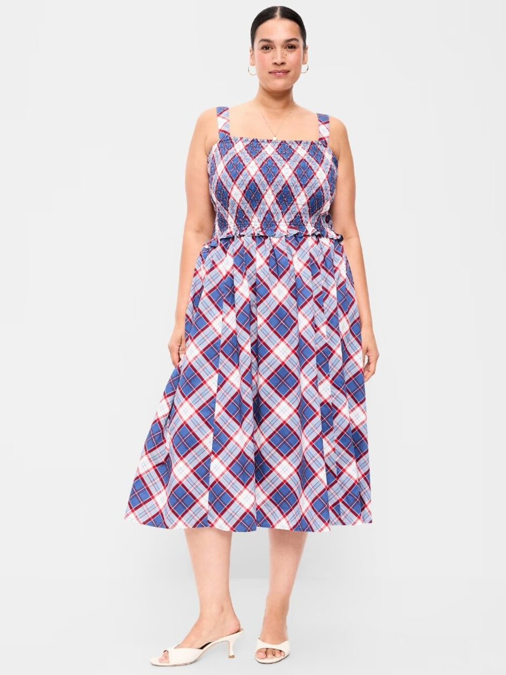 Old Navy Fit & Flare Smocked-Bodice Midi Dress XXL Tall